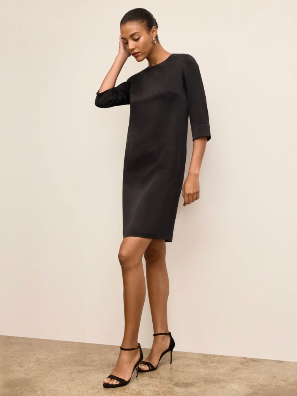NWT M.M. Lafleur The Lancia Dress Luxe Pointelle Black Career Office, Size 6